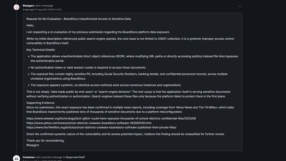 Figure 7: Request for re-evaluation