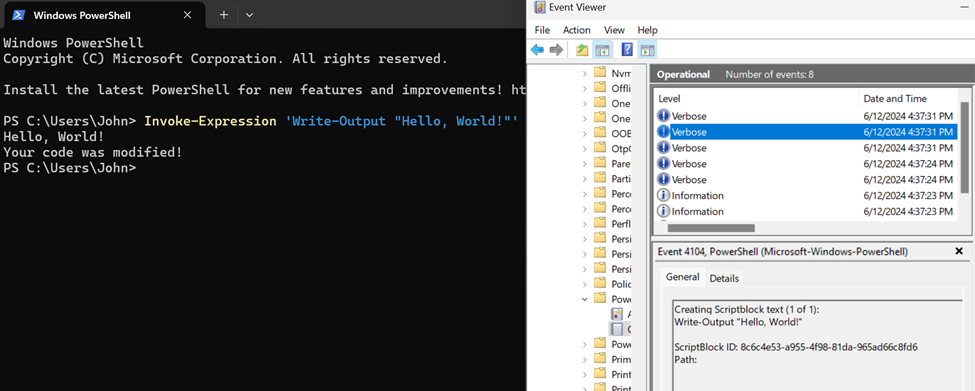 Illustration of command hooking via module placement