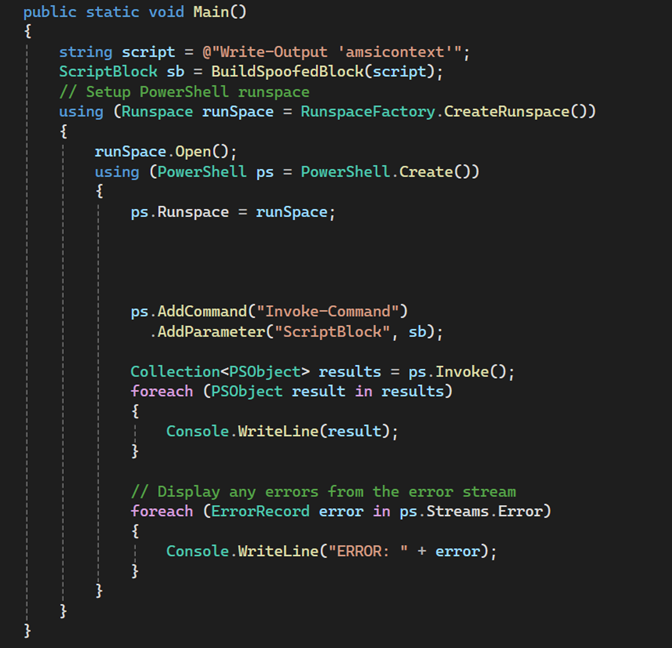 C# invoking PowerShell with constructed AST